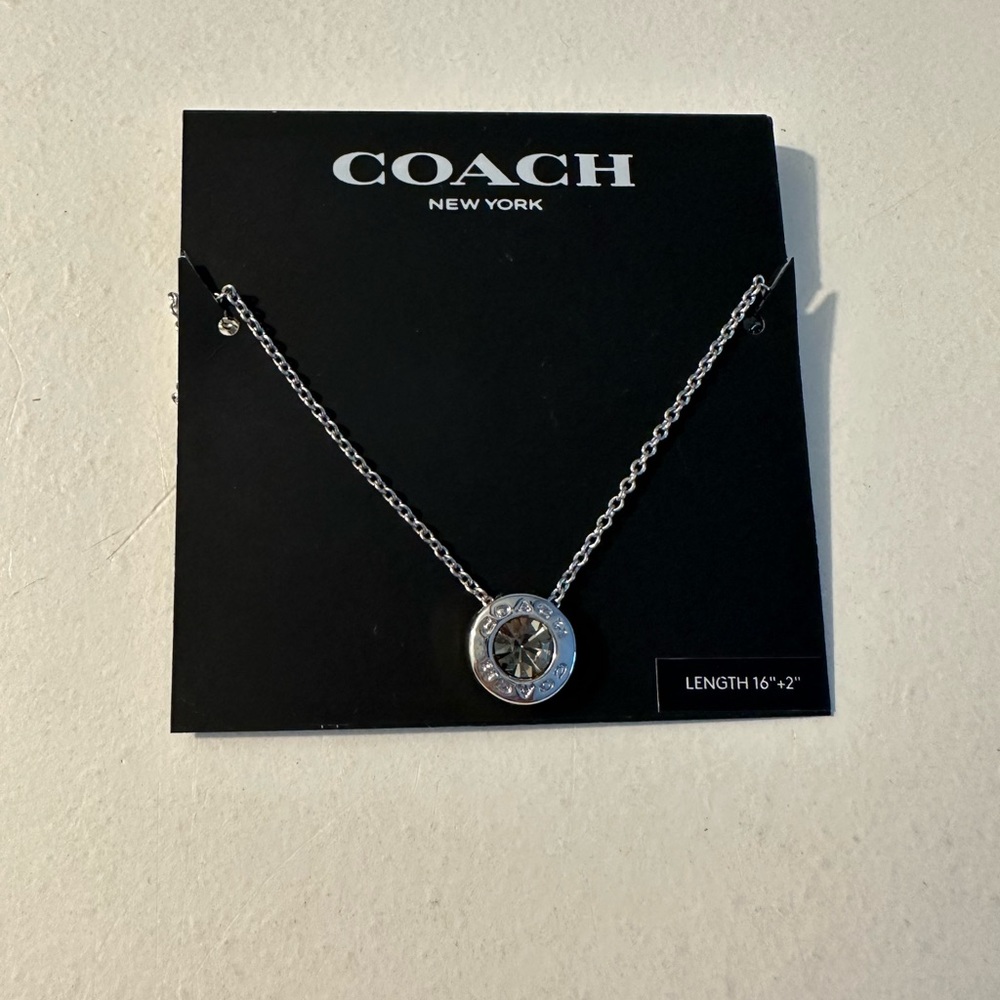 Coach Open Circle Stone Necklace